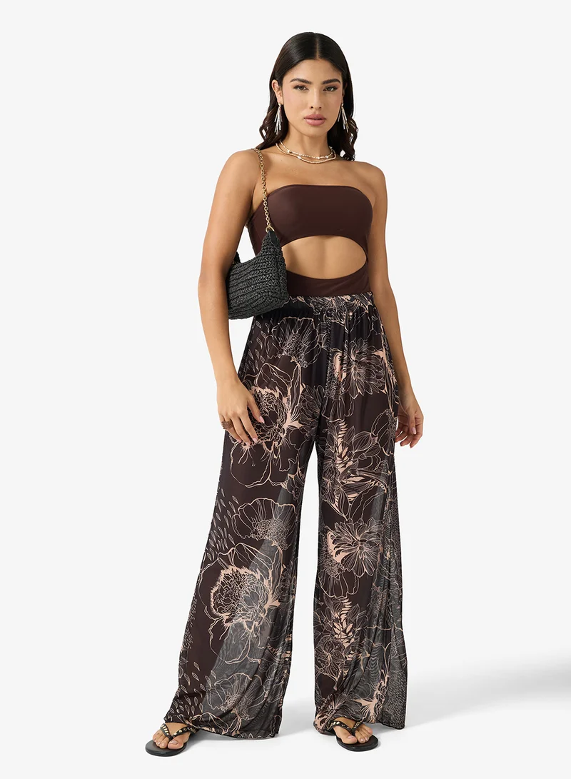 ايلا بنطلون شاطئ شفاف مطبوع